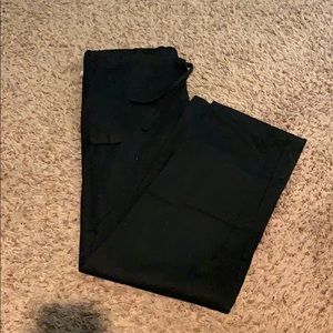 Drawstring black scrub pants
